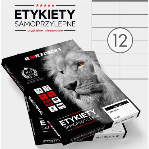 Etykiety Emerson A4 105x48mm białe (100) Emerson