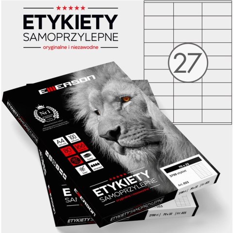 Etykiety Emerson A4 70x32mm białe (100) Emerson Etykiety Emerson A4 70x32mm białe (100) Emerson