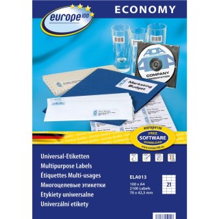 Etykiety Europe100 A4 70x42.3mm białe (100) EUROPE100