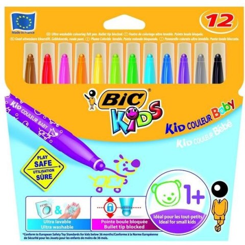 FLAMASTRY BIC KID COULEUR BABY 12 KOLORÓW Bic FLAMASTRY BIC KID COULEUR BABY 12 KOLORÓW Bic