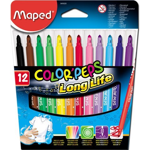 FLAMASTRY MAPED COLORPEPS LONGLIFE 12 KOLORÓW Maped FLAMASTRY MAPED COLORPEPS LONGLIFE 12 KOLORÓW Maped