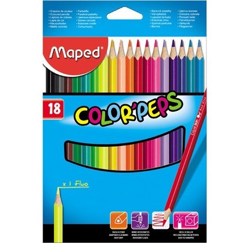 KREDKI TRÓJKĄTNE MAPED COLORPEPS 18 KOLORÓW Maped