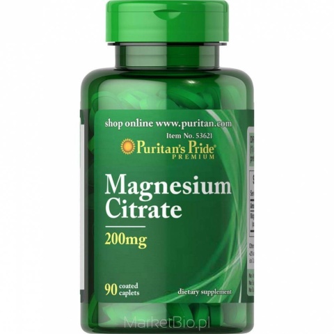 Puritan's Pride Cytrynian Magnezu 210 mg 90 tabletek Puritan's Pride Cytrynian Magnezu 210 mg 90 tabletek