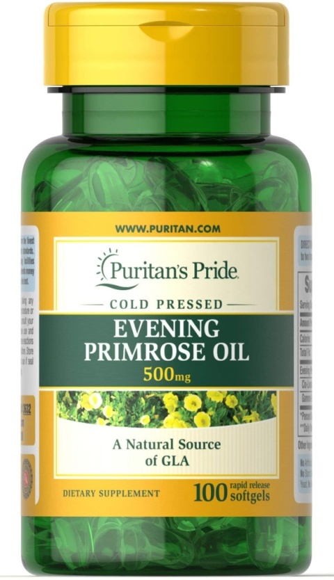 Puritan's Pride Evening Primrose Oil 500 mg olej z wiesiołka 100 kapsułek Puritan's Pride Evening Primrose Oil 500 mg olej z wiesiołka 100 kapsułek