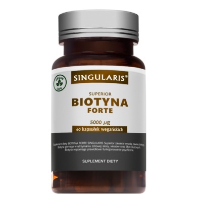 Singularis Biotyna Forte 5000ug 60 kapsułek wegańskich Singularis Biotyna Forte 5000ug 60 kapsułek wegańskich