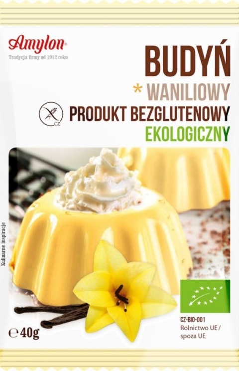 Amylon Budyń Waniliowy Bezglutenowy BIO 40 g Amylon Budyń Waniliowy Bezglutenowy BIO 40 g