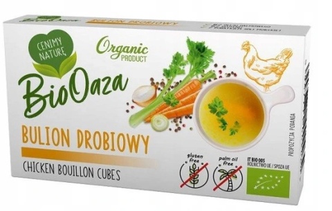 Biooaza Bulion Kostki Drobiowe Bez Dodatku Cukrów Bezglutenowe BIO 66 g Biooaza Bulion Kostki Drobiowe Bez Dodatku Cukrów Bezglutenowe BIO 66 g
