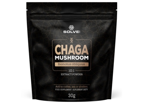 SolveLabs Chaga (Błyskoporek Podkorowy) 10:1 Mushroom Powder 30g SolveLabs Chaga (Błyskoporek Podkorowy) 10:1 Mushroom Powder 30g