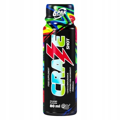 6PAK Craze Shot 80ml o smaku pomarańczowym 6PAK Craze Shot 80ml o smaku pomarańczowym
