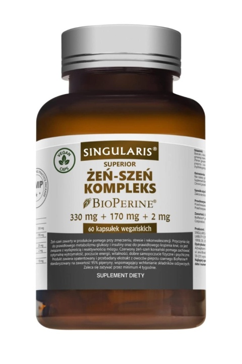 Singularis Żeń-szeń Bioperine Complex 60 kapsułek Singularis Żeń-szeń Bioperine Complex 60 kapsułek