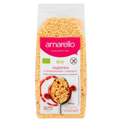 Amarello BIO Jaglanka z amarantusem i malinami 150g Amarello BIO Jaglanka z amarantusem i malinami 150g