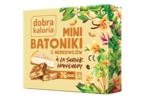 Dobra Kaloria Mini Batoniki z nerkowców a'la sernik waniliowy 102g Dobra Kaloria Mini Batoniki z nerkowców a'la sernik waniliowy 102g