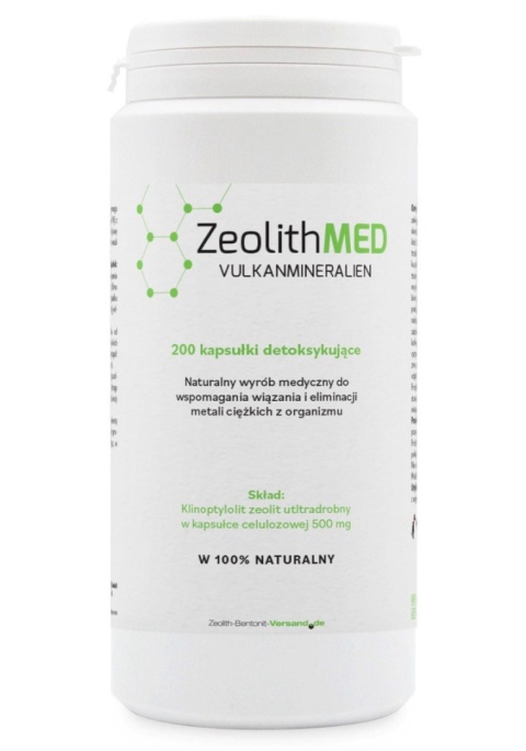 ZeolithMED ® Klinoptylolit Zeolit Ultradrobny 500 mg 200 kapsułek