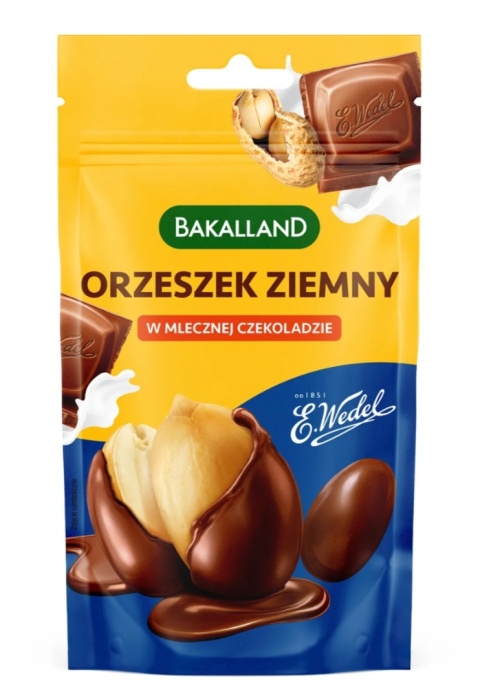 Bakalland Orzeszek ziemny Arachid w mlecznej czekoladzie 72 g Bakalland Orzeszek ziemny Arachid w mlecznej czekoladzie 72 g