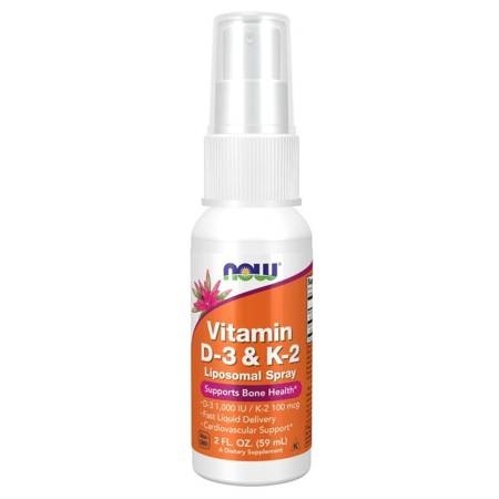 NOW Foods Witamina D-3 & K-2 Liposomalna w sprayu 59 ml NOW Foods Witamina D-3 & K-2 Liposomalna w sprayu 59 ml