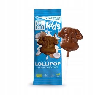 COCOA Lizak Z Czekolady Kokosowej Bez Dodatku Cukrów BIO 15 g