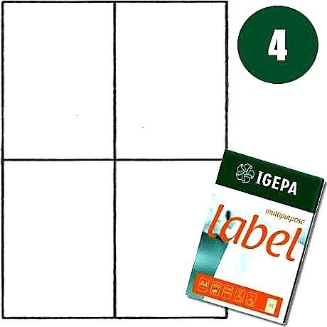 ETYKIETY A4 IGEPA 105*148mm BIAŁE (100) Igepa ETYKIETY A4 IGEPA 105*148mm BIAŁE (100) Igepa