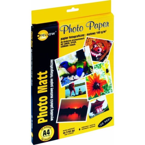 PAPIER FOTO YELLOW ONE A4 140g MAT (50) Yellow One PAPIER FOTO YELLOW ONE A4 140g MAT (50) Yellow One