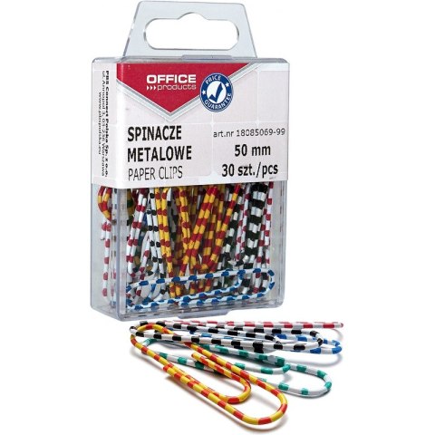 Spinacze metalowe OFFICE PRODUCTS Zebra, powlekane Office Products