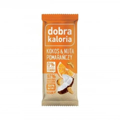 Dobra Kaloria Baton kokos & nuta pomarańczy 35g