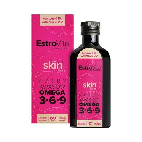 EstroVita Skin Omega 3-6-9 dla kobiet 150 ml o smaku kwiatu wiśni