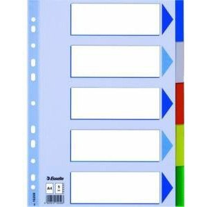 PRZEKŁADKI PP ESSELTE A4 INDEX 5 KOLORÓW Esselte PRZEKŁADKI PP ESSELTE A4 INDEX 5 KOLORÓW Esselte