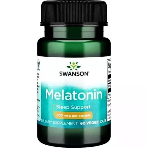 Swanson Melatonina 500 µg 60 vege kapsułek