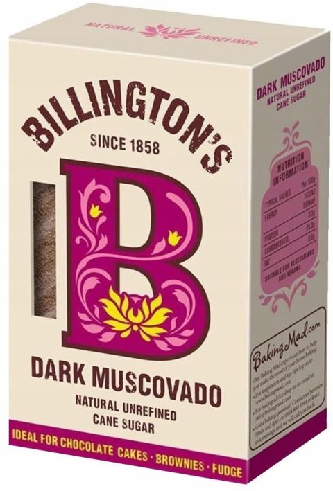 BILLINGTONS Cukier trzcinowy Muscovado ciemny 500 g