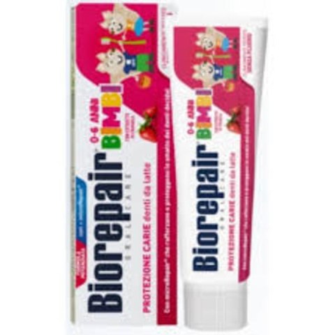 Biorepair Kids Pasta do zębów dla dzieci 0-6 lat 50 ml smak truskawkowy