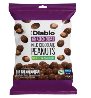 Diablo Orzeszki w czekoladzie bez dodatku cukru 40 g