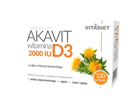 VITADIET AKAVIT Witamina D3 2000 IU 120 kapsułek