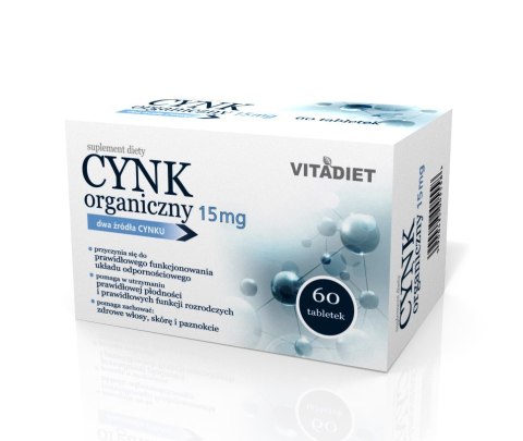 VITADIET Cynk organiczny 15 mg 60 tabletek