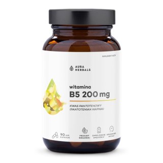 Aura Herbals Witamina B5 200 mg kwas pantotenowy 90 kapsułek