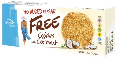 BOGUTTI Ciasteczka z kokosem bez cukru 135 g