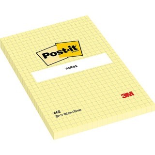 KARTECZKI POST-IT 102x152mm KRATKA ŻÓŁTE (100) Post-it