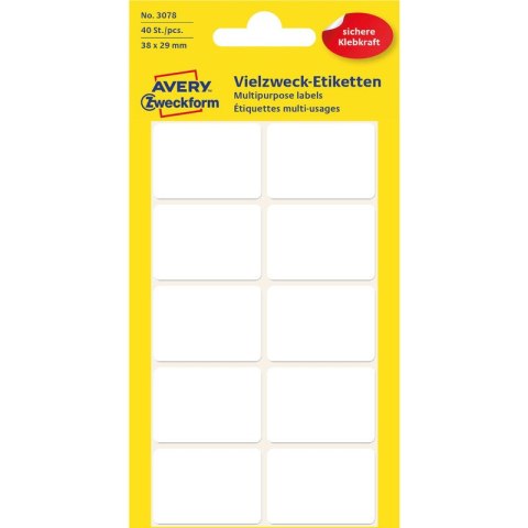 ETYKIETY AVERY 38*29mm DO OPISU RĘCZNEGO BIAŁE (6) Avery Zweckform ETYKIETY AVERY 38*29mm DO OPISU RĘCZNEGO BIAŁE (6) Avery Zweckform