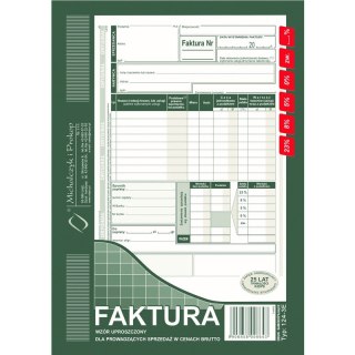 FAKTURA BRUTTO A5 (O+1K) Michalczyk i Prokop