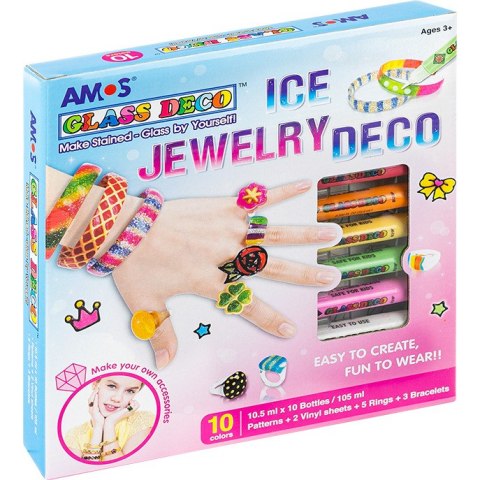 FARBY WITRAŻOWE AMOS ICE JAWELRY 10,5ml*10 KOLORÓW Amos FARBY WITRAŻOWE AMOS ICE JAWELRY 10,5ml*10 KOLORÓW Amos