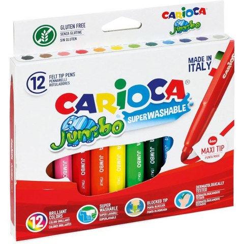 FLAMASTRY CARIOCA JUMBO 12 KOLORÓW CARIOCA FLAMASTRY CARIOCA JUMBO 12 KOLORÓW CARIOCA