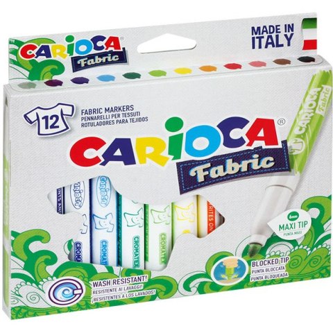 FLAMASTRY DO TKANIN CARIOCA 12 KOLORÓW CARIOCA FLAMASTRY DO TKANIN CARIOCA 12 KOLORÓW CARIOCA