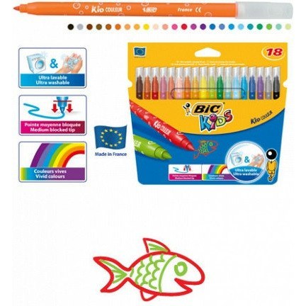 Flamastry BiC Kids Kid Couleur 18 kolorów Bic