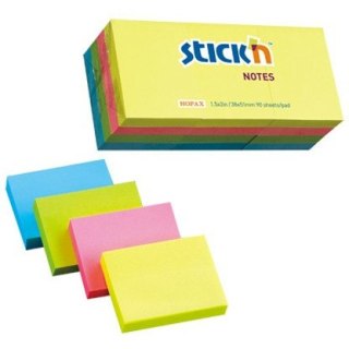 KARTECZKI STICK'N 38x51mm 4 KOLORY NEON (12x100) STICK'N