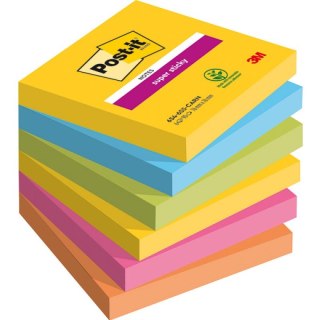 Karteczki Post-it Super Sticky 76x76mm (654-SS-CARN) 5 kolorów (6x90) Post-it