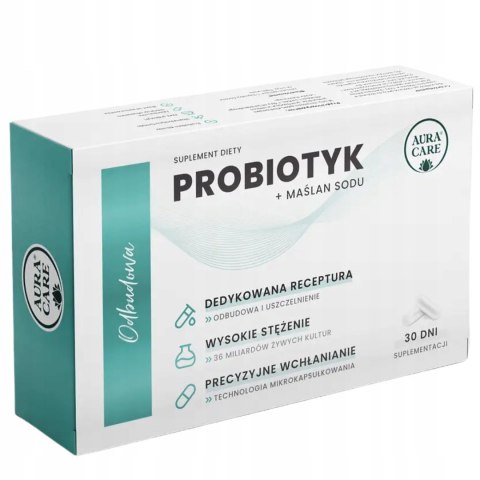 Aura Care Odbudowa Maślan Sodu Probiotyk + prebiotyk 36 mld CFU 30 kapsułek