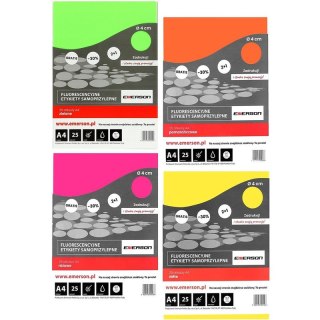 Etykiety Emerson A4 śr.40mm pomarańczowe (25) Emerson