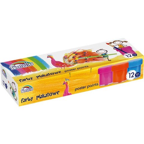 FARBY PLAKATOWE FIORELLO 20ml*12 KOLORÓW FIORELLO FARBY PLAKATOWE FIORELLO 20ml*12 KOLORÓW FIORELLO