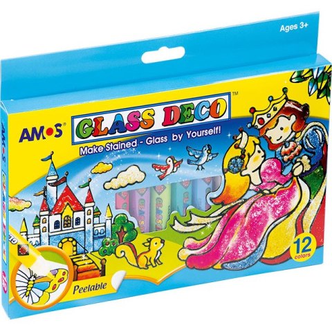 FARBY WITRAŻOWE AMOS 10,5ml*12 KOLORÓW Amos FARBY WITRAŻOWE AMOS 10,5ml*12 KOLORÓW Amos