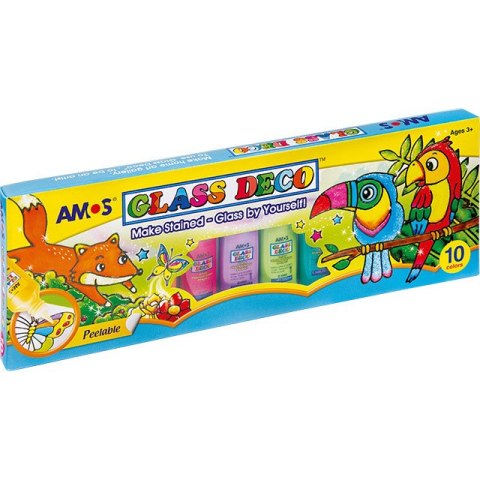 FARBY WITRAŻOWE AMOS 22ml*10 KOLORÓW Amos FARBY WITRAŻOWE AMOS 22ml*10 KOLORÓW Amos