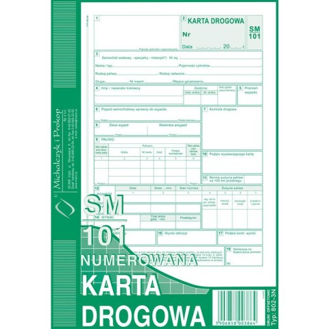 KARTA DROGOWA - SAMOCHÓD OSOBOWY A5 NUMEROWANA Michalczyk i Prokop