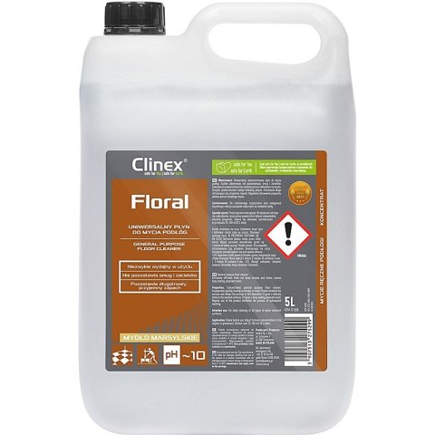 Uniwersalny płyn do mycia podłóg CLINEX Floral, mydło marsylskie, 5l Clinex